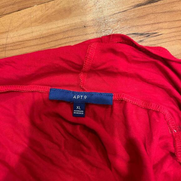 Apt. 9 Flowy Red Open Front Cardigan - Lightweight & Draped Size XL - Picture 5 of 6